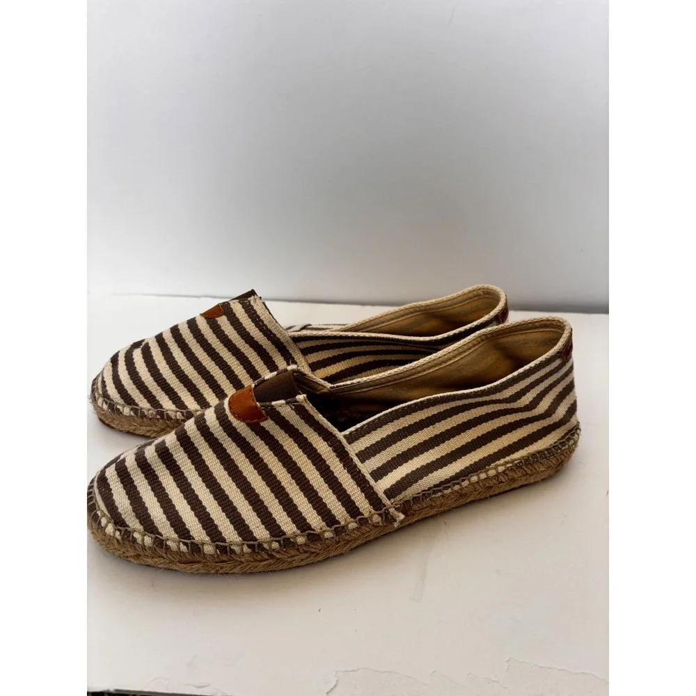 Toni Pons Women's‎ Espadrille Slip On Shoes Taupe cream Striped Casual Size 9